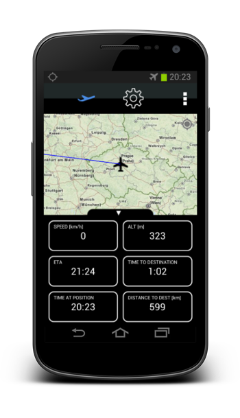 Flight Map Pro on phone
